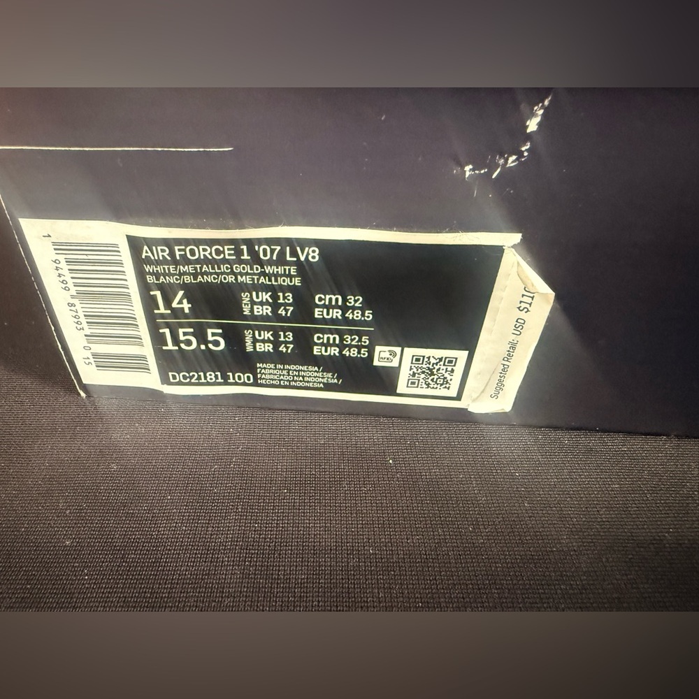 Nike Air Force 1 ‘07 LV8 “Gold Foil Size 14 - Picture 2 of 8